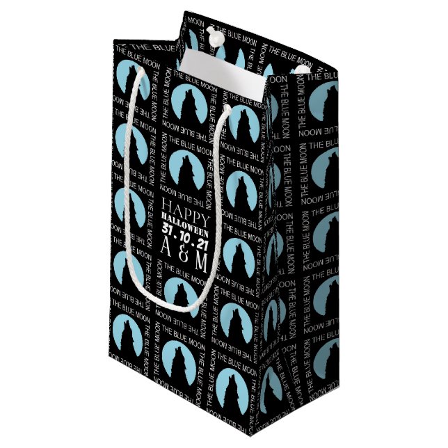 Der blaue Mond, das Halloween-Party kleine Geschen Geschenktüte (Vorderseite Schrägansicht)