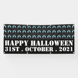 Der blaue Mond, ein glückliches Halloween-Banner Banner
