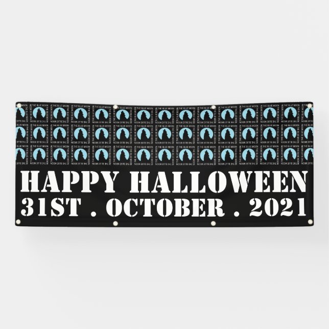 Der blaue Mond, ein glückliches Halloween-Banner Banner (Horizontal)