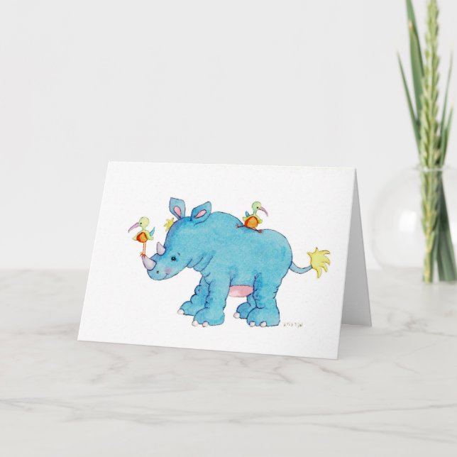 Der Blaue Nashorn Karte (Vorderseite)