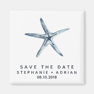 Der blaue Seashell  , das Save the Date Magnet