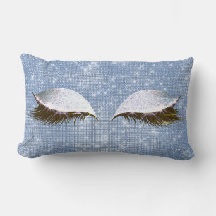 Der blaue Sequin Cat's Eye Sleep Glitzer Makeup Bl Lendenkissen