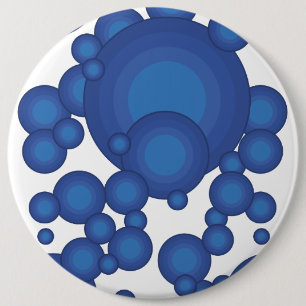 Der blaue Styling-Kreis der 70er Jahre Button