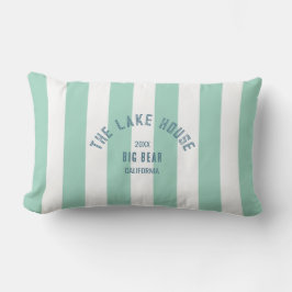 Der blaue Wappen des Lake House grüner Wasserstrei Kissen Für Draußen