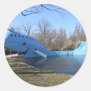 Der Blauwal von Catoosa Runder Aufkleber