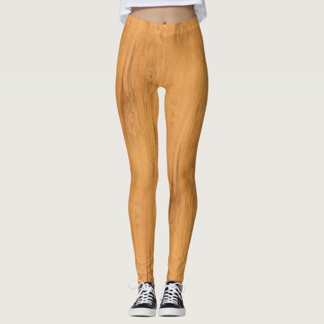 Der Blick Ahorn-der hölzernen Korn-Beschaffenheit Leggings (Vorderseite)