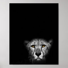 Der Blick auf den Blick, Leopard, Schwarz-Weiß-Fot Poster