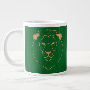 Der Blick des Löwen: Goldene Kontur Jumbo-Tasse