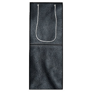 Der Blick des Weiche genähten schwarzen ledernen Geschenktüte Für Weinflaschen