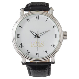 Der Blick-Monogramm-Initialen-Uhr der Männer Armbanduhr