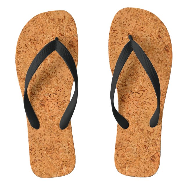 Der Blick von Macadamia Cork Burl Wood Grain Flip Flops (Fußbett)