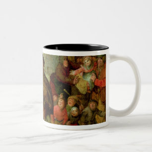Der blinde Hurdy Gurdy Spieler Zweifarbige Tasse