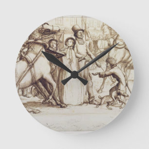 Der blinde Mann, 1853 (Stift, Tinte, Wäsche und Runde Wanduhr