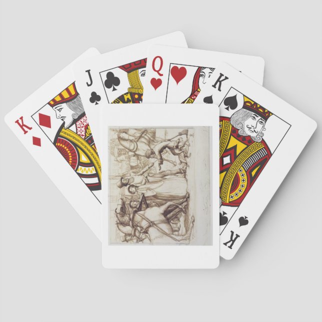 Der Blinde Mann, 1853 (Stift, Tinte, Waschwasser u Spielkarten (Rückseite)
