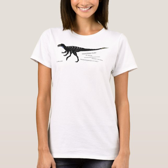 Der Blitz-Greifer-Dinosaurier-Shirt der Frauen T-Shirt (Vorderseite)