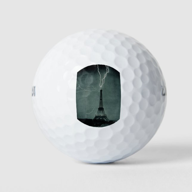 Der Blitz trifft auf den Eiffelturm Golfball (Vorderseite)
