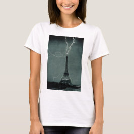 Der Blitz trifft auf den Eiffelturm T-Shirt