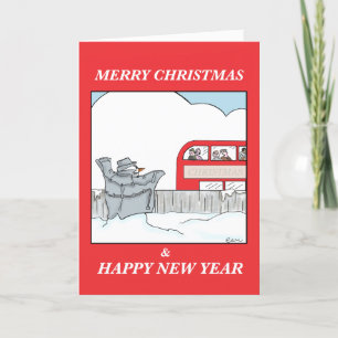 Der Blitzen-Schneemann Feiertagskarte