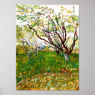 Der blühende Obstgarten (1888) von Vincent Van Gog Poster
