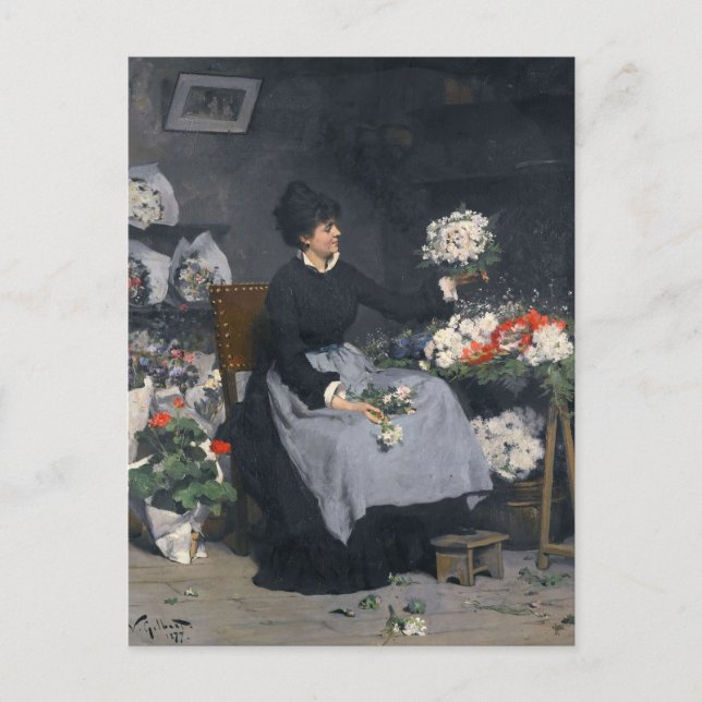 Der Blume-Händler | Victor Gabriel Gilbert Postkarte (Vorderseite)