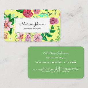 Der Blumen-Blumen  Geschäfts-Karten Monogramm-der Visitenkarte