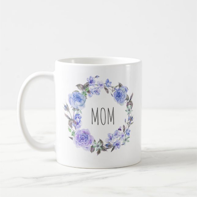 Der Blumen| Tag der Mutter des lila Kaffeetasse (Links)