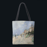 Der Boardwalk von Claude Monet in Trouville Tasche<br><div class="desc">Der Boardwalk von Claude Monet (1870) in Trouville (1870) ist ein Vintages impressionistisches Kunstgemälde mit einem Strand in einem Badeort in Normandie, Frankreich an einem schönen sonnigen Tag. Über den Künstler: Claude Monet (1840-1926) war Gründer der französischen impressionistischen Malerei, wobei die meisten seiner Gemälde "en plein air" (im Freien) Stil...</div>