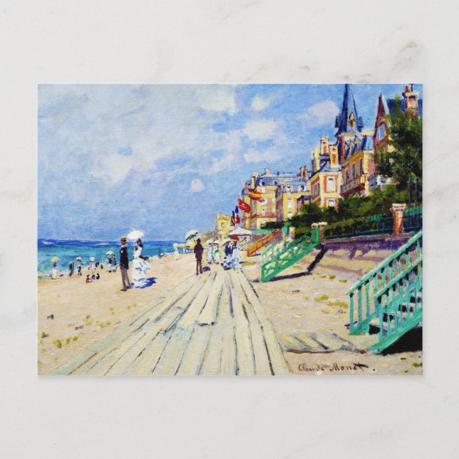 Der Boardwalk von Trouville Claude Monet Postkarte (Vorderseite)