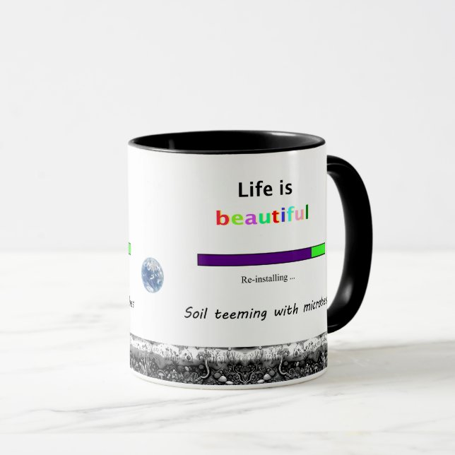 Der Boden, der mit Mikroben aufwimmelt, ist schön Tasse (VorderseiteRechts)