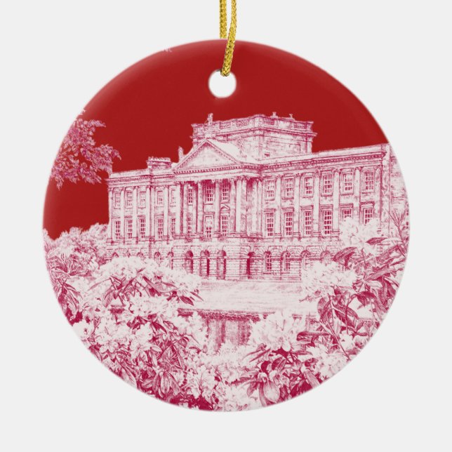 Der Boden von Pemberley (Rot) - Keramik Ornament (Vorne)