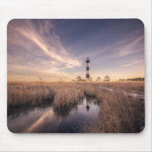 Der bodie-Insel-Leuchtturm am Sonnenuntergang Mousepad