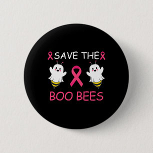 Der Boo Bees Halloween-Spaß Brustkrebsaufklärung Button