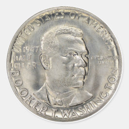Der Booker T. Washington Memorial Halb Dollar Runder Aufkleber
