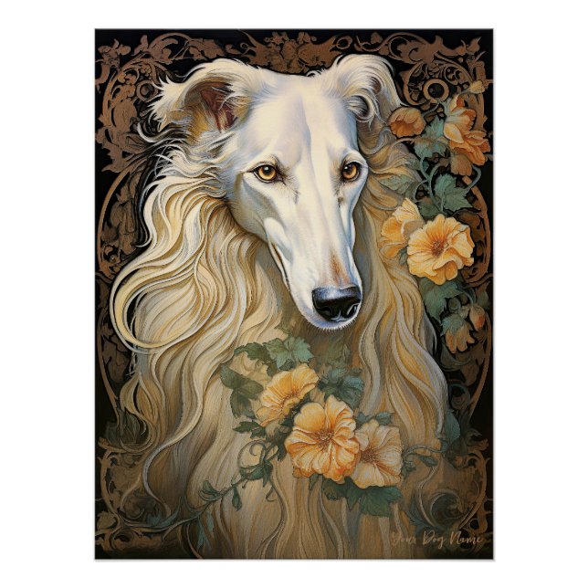 Der Borzoi Hund 2001 - Natalia Mucha Poster (Vorderseite)