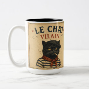 DER BÖSE KATER ZWEIFARBIGE TASSE