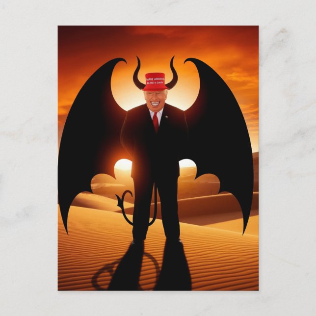Der böse Mann in einem Red Hat Postkarte (Vorderseite)