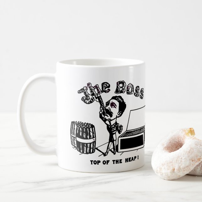 Der Boss Mann Vintage Zigarrenwerbung Kunst Kaffeetasse (Mit Donut)