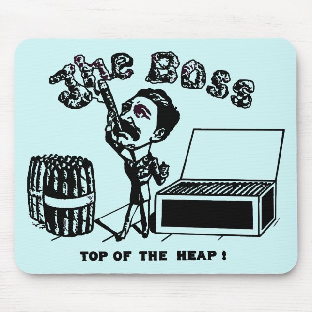 Der Boss Mann Vintage Zigarrenwerbung Kunst Mousepad (Vorne)