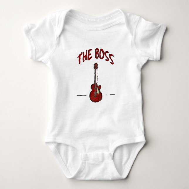 Der Boss mit Gitarre Baby Strampler (Vorderseite)