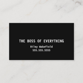 Der Boss von allem Funny Black Business Card Visitenkarte