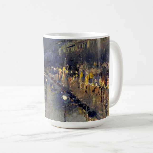 Der Boulevard Montmartre am Abend in Pissarro Kaffeetasse (VorderseiteRechts)