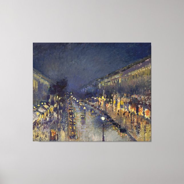 Der Boulevard Montmartre am Abend in Pissarro Leinwanddruck (Vorderseite)