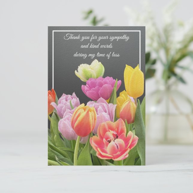 Der Bouquet von Tulips Dankeskarte (Stehend Vorderseite)
