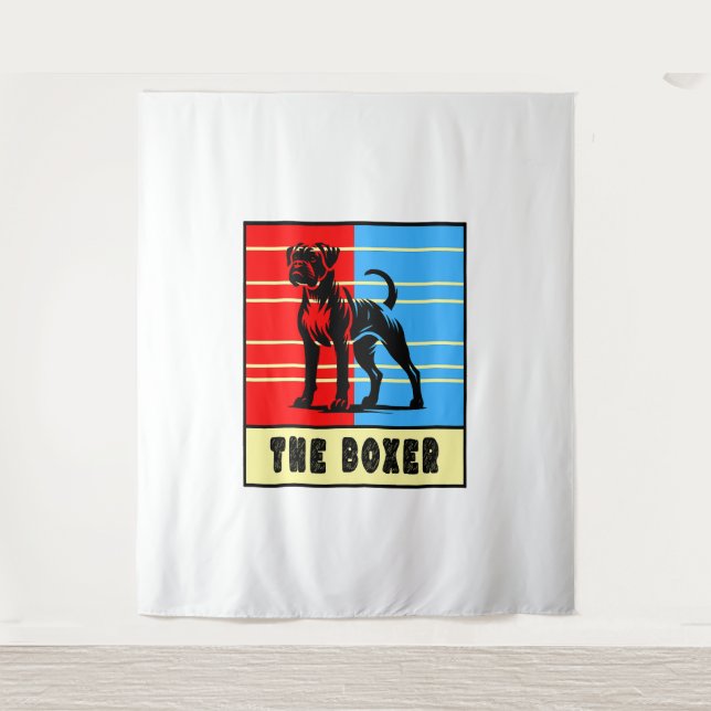 Der Boxer - Starke Hündin Wandteppich (Vorderseite)