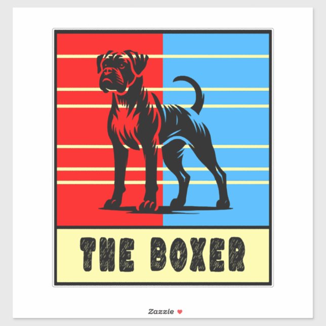 Der Boxer - Starker Hund Aufkleber (Blatt)