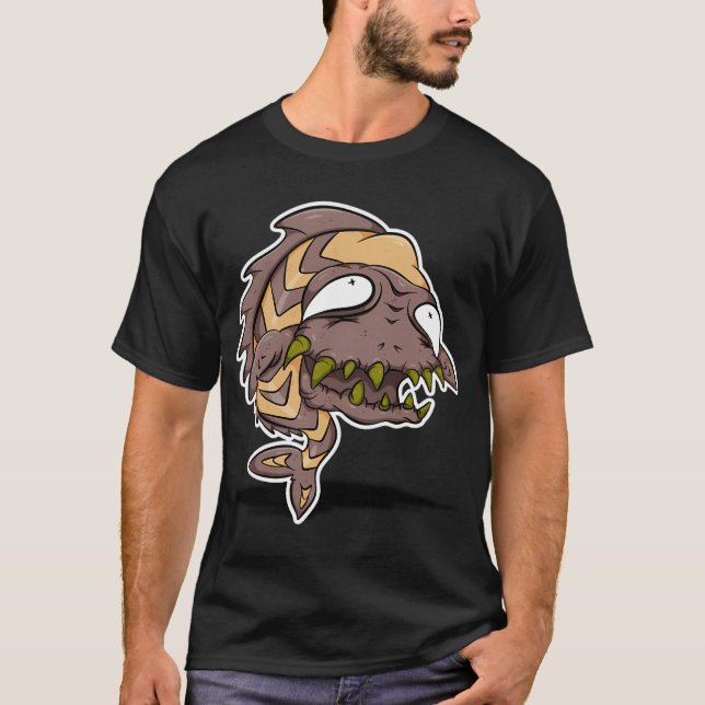 Der braune Monsterfisch T-Shirt (Vorderseite)