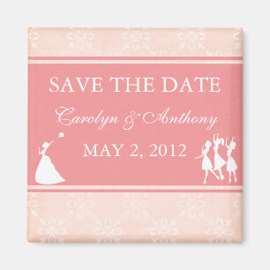 Der Braut-Rosen-Rosa-SAVE THE DATE Magnet