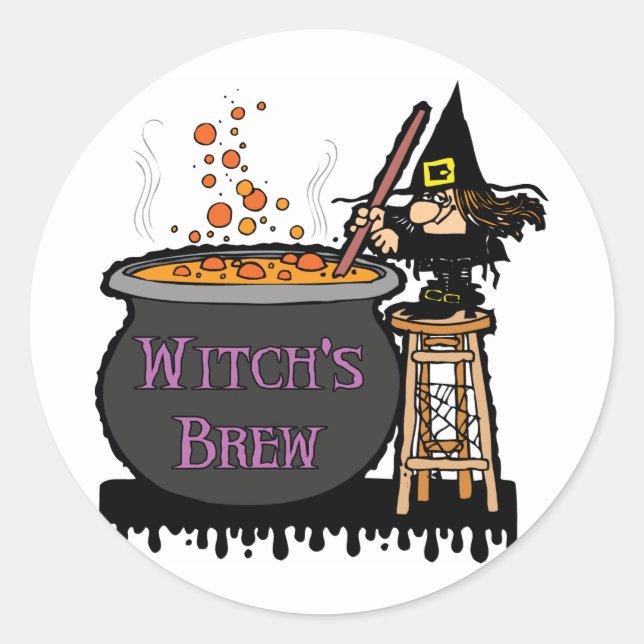 Der Brew-Aufkleber/Umschlag Aufkleber der Hexe (Vorderseite)