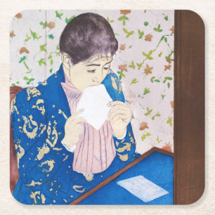 Der Brief, Mary Cassatt Rechteckiger Pappuntersetzer