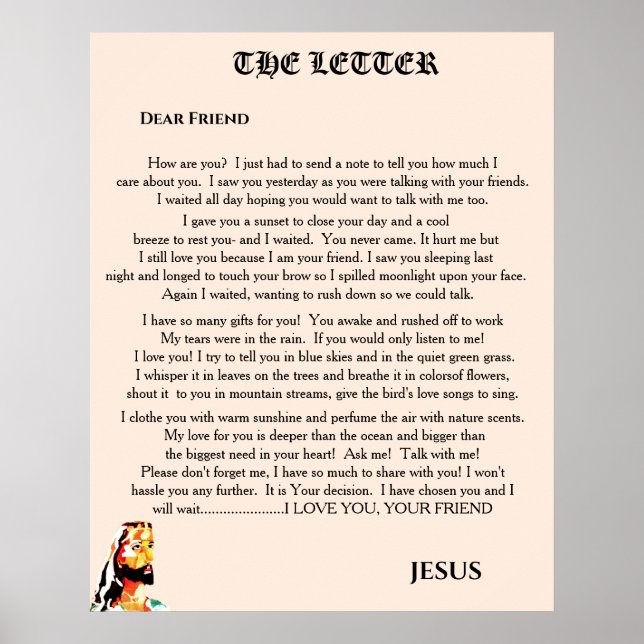 DER BRIEF VON JESUS  POSTER (Vorne)